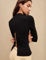 Riietus ee Maje naised ažuurse detailiga soonik topp must 6FH8Z4344 - Image 2