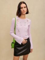 Riietus ee Maje naised ažuursete motiividega kampsun parma violetne 6FH8Z4292 - Image 3