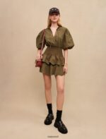 Riietus ee Maje naised broderie anglaise minikleit khaki 6FH8Z4256 - Image 2