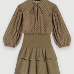 Riietus ee Maje naised broderie anglaise minikleit khaki 6FH8Z4256