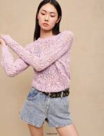 Riietus ee Maje naised heegeldatud kampsun parma violetne 6FH8Z4249 - Image 3