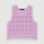 Riietus ee Maje naised heegeldatud kärbitud top parma violetne 6FH8Z4230