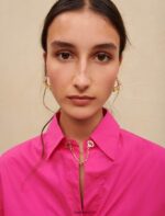 Riietus ee Maje naised kärbitud puuvillane särk fuksia 6FH8Z4309 - Image 2