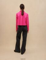 Riietus ee Maje naised kärbitud puuvillane särk fuksia 6FH8Z4309 - Image 5