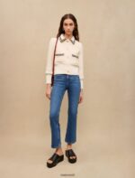Riietus ee Maje naised kontrastne tweed-stiilis jakk ekru 6FH8Z4108 - Image 2