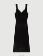Riietus ee Maje naised kootud maxi kleit must 6FH8Z490