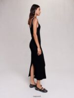 Riietus ee Maje naised kootud maxi kleit must 6FH8Z490 - Image 4
