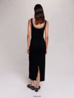 Riietus ee Maje naised kootud maxi kleit must 6FH8Z490 - Image 5