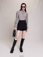 Riietus ee Maje naised krepp-kihiline skort must 6FH8Z4124 - Image 3