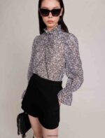 Riietus ee Maje naised krepp-kihiline skort must 6FH8Z4124 - Image 4