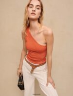 Riietus ee Maje naised läikiv asümmeetriline top oranž 6FH8Z4247 - Image 5