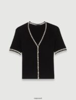 Riietus ee Maje naised liibuv silmkoeline pullover must 6FH8Z487