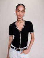 Riietus ee Maje naised liibuv silmkoeline pullover must 6FH8Z487 - Image 3