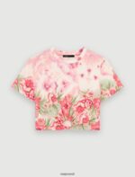 Riietus ee Maje naised lilleline t-särk roosa/roheline hibisk 6FH8Z4165