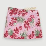 Riietus ee Maje naised lühike seelik printida roosa hibisk 6FH8Z4166