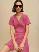 Riietus ee Maje naised lühike tviidkleit lahtise seljaga fuksia 6FH8Z4299 - Image 3