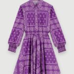 Riietus ee Maje naised paisley mustriga lühike kleit lilla bandaan 6FH8Z4147