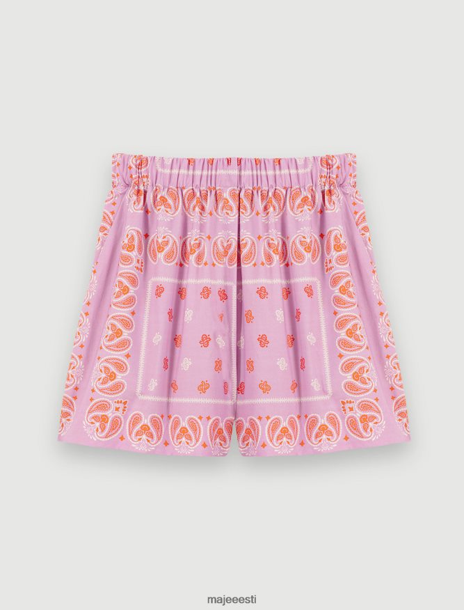 Riietus ee Maje naised paisley mustriga lühikesed püksid roosa bandaan 6FH8Z4153 - Image 1