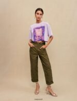 Riietus ee Maje naised palmipuu mustriga kärbitud t-särk parma violetne 6FH8Z4272 - Image 2