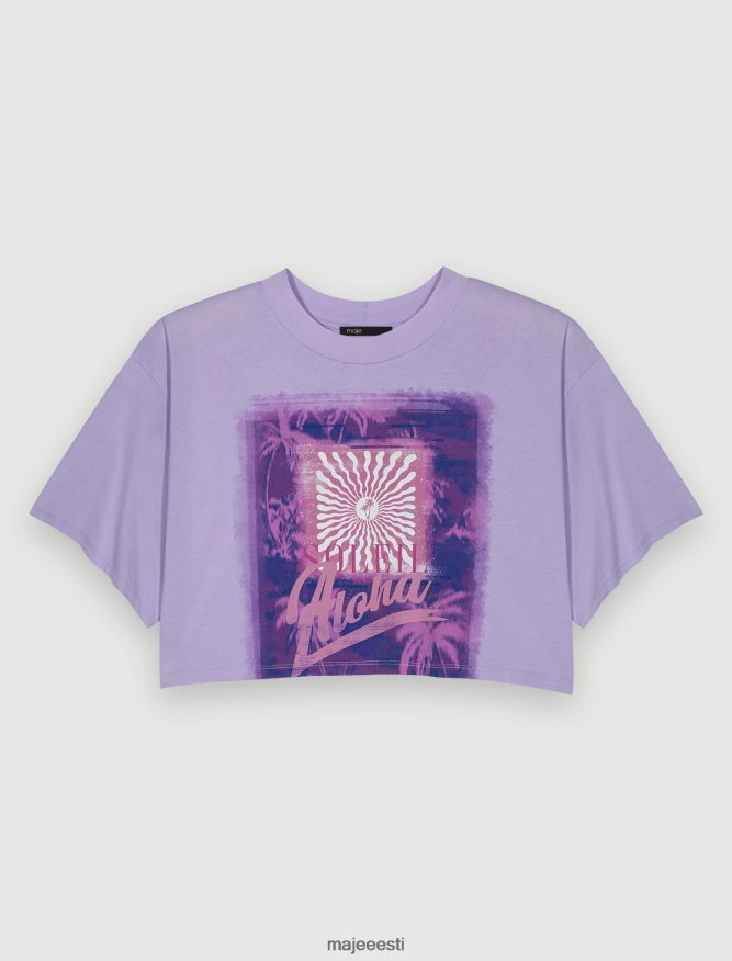 Riietus ee Maje naised palmipuu mustriga kärbitud t-särk parma violetne 6FH8Z4272 - Image 1