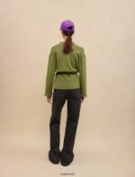 Riietus ee Maje naised punutud ääristega kardigan khaki 6FH8Z4291 - Image 4