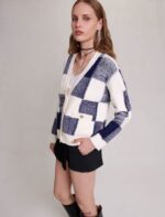 Riietus ee Maje naised ruuduline kootud kardigan bleu 6FH8Z451 - Image 4