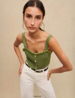 Riietus ee Maje naised seljata crop top khaki 6FH8Z4270 - Image 2