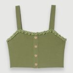 Riietus ee Maje naised seljata crop top khaki 6FH8Z4270