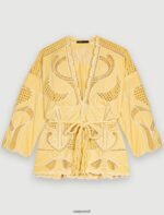 Riietus ee Maje naised tikitud kimono jakk kollane banaan 6FH8Z4211