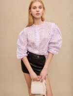 Riietus ee Maje naised tikitud puuvillane särk parma violetne 6FH8Z4271 - Image 3