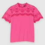 Riietus ee Maje naised tikitud t-särk fuksia 6FH8Z4308