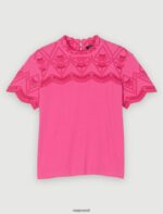 Riietus ee Maje naised tikitud t-särk fuksia 6FH8Z4308