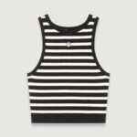 Riietus ee Maje naised triibuline crop top must/ekru 6FH8Z479