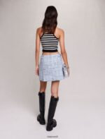 Riietus ee Maje naised triibuline crop top must/ekru 6FH8Z479 - Image 5