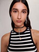 Riietus ee Maje naised triibuline crop top must/ekru 6FH8Z479 - Image 6