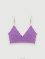 Riietus ee Maje naised tweed crop top lilla 6FH8Z4274