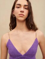 Riietus ee Maje naised tweed crop top lilla 6FH8Z4274 - Image 5