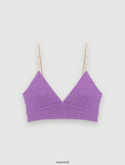 Riietus ee Maje naised tweed crop top lilla 6FH8Z4274