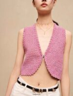 Riietus ee Maje naised tweed kärbitud top roosa 6FH8Z4305 - Image 3