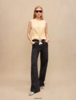 Riietus ee Maje naised varrukateta lurex tweed top kahvatu kollane 6FH8Z4338 - Image 2