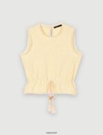 Riietus ee Maje naised varrukateta lurex tweed top kahvatu kollane 6FH8Z4338