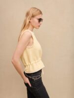 Riietus ee Maje naised varrukateta lurex tweed top kahvatu kollane 6FH8Z4338 - Image 5