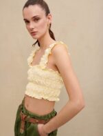 Riietus ee Maje naised volangidega crop top kollane 6FH8Z4162 - Image 5