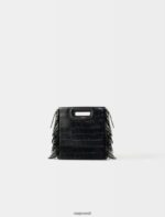 tarvik ee Maje naised Croc-reljeefse nahaga mini m kott must 6FH8Z4452 - Image 2