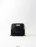 tarvik ee Maje naised Croc-reljeefse nahaga mini m kott must 6FH8Z4452