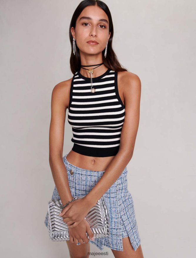 Riietus ee Maje naised triibuline crop top must/ekru 6FH8Z479